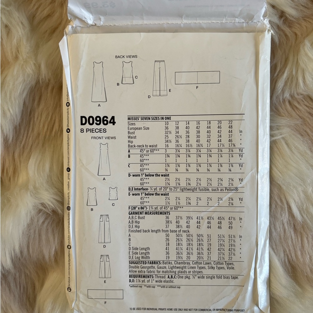 Newlook Sewing Pattern D0964 Uncut - Picture 2 of 4